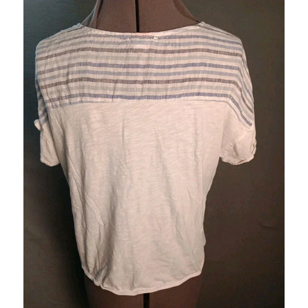 Sita murt Women Blue Short Sleeve Top SIZE 42 (10) Cotton Linen Blend Resort - Picture 3 of 10